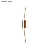 Curved Linear Aluminum Led Wall Sconce In Simplicity Gold/Coffee - Ideal Dining Room Lighting