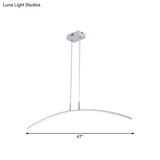 Curved Metallic Black/White Led Island Lamp For Warm/White Lighting