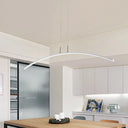 Curved Metallic Black/White Led Island Lamp For Warm/White Lighting White /