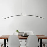 Curved Metallic Black/White Led Island Lamp For Warm/White Lighting Black / White