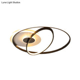 Customizable Contemporary Led Flush Mount Lamp - Black Metal Finish 3 Width Options (7 - Day