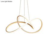 Cycle Pendant Light Fixture - Simplicity Acrylic Led Chandelier (Black/White) Warm/White