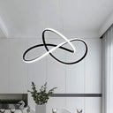 Cycle Pendant Light Fixture - Simplicity Acrylic Led Chandelier (Black/White) Warm/White