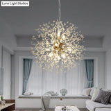 Dandelion Crystal Orb Ceiling Chandelier - Modern Light Fixture For Living Room