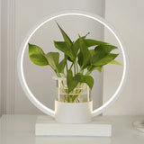 Decorative Aluminum Led Night Lamp With Glass Plant Cup White / 3 Color