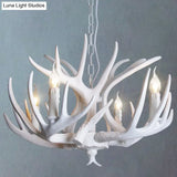 Deer Horn Chandelier Pendant Light For Classic Living Room Decor