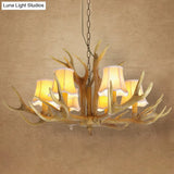 Deer Horn Chandelier Pendant Light For Classic Living Room Decor