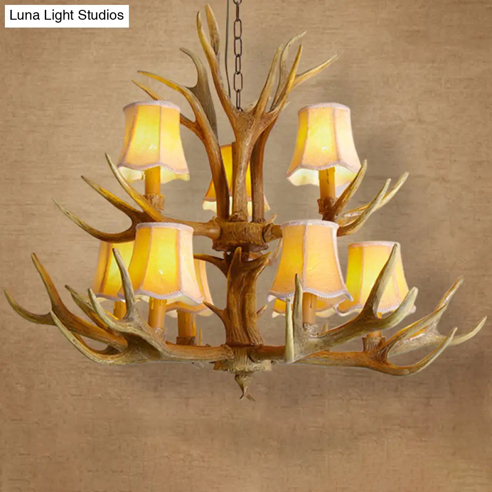 Deer Horn Chandelier Pendant Light For Classic Living Room Decor