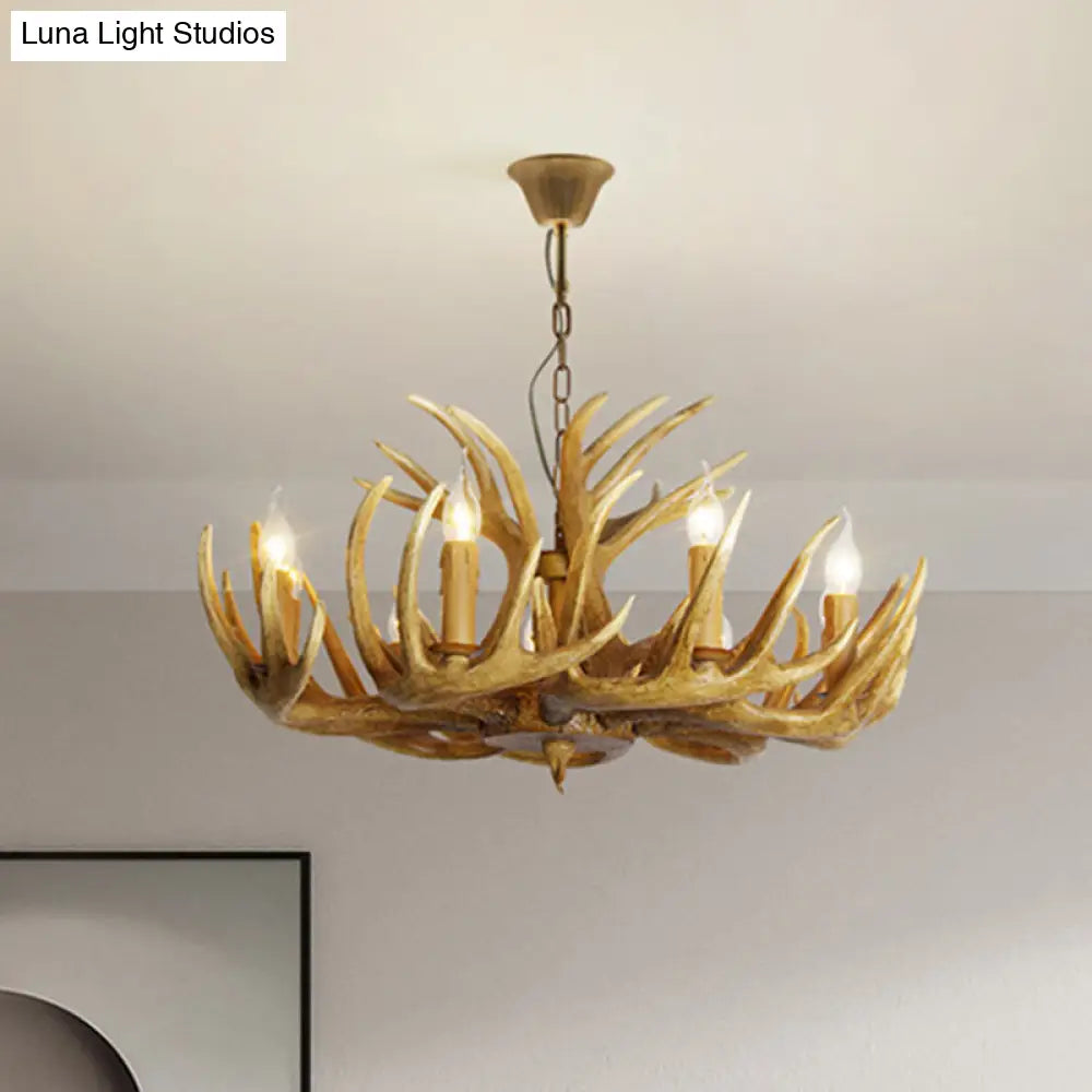 Deer Horn Chandelier Pendant Light For Classic Living Room Decor