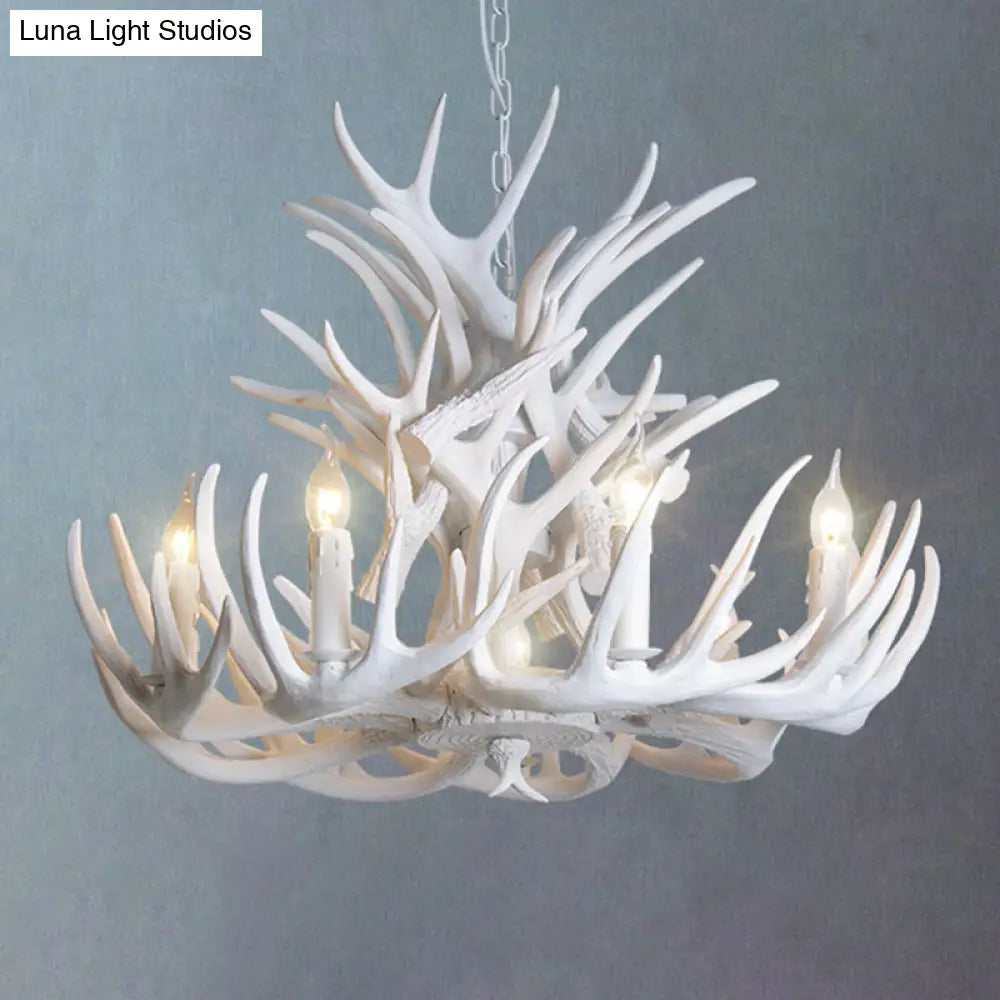 Deer Horn Chandelier Pendant Light For Classic Living Room Decor