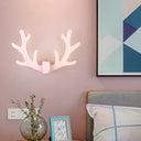 Deer Horn Led Wall Light - Decorative Metal Sconce Fixture Pink / White