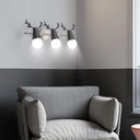 Deer Horn Nordic Metal Wall Sconce With 3 Conical Heads - Bedroom & Undertint Light Grey
