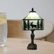 Deer Table Lamp - Rustic Lodge Style Indoor Lighting With White Glass Shade