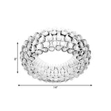Designer Clear Glass Led Bedroom Flush Ceiling Light Fixture - 14/19.5/25.5 Wide Bubble Lighting