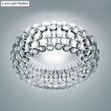 Designer Clear Glass Led Bedroom Flush Ceiling Light Fixture - 14’/19.5’/25.5’ Wide Bubble Lighting