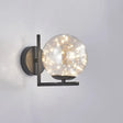 Designer Style Glass Led Wall Sconce - Mini Globe Light Fixture For Bedroom Black / Stained