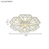Diamond Acrylic Flush Mount Led Ceiling Light In Warm/White - Contemporary White Fixture