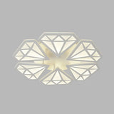 Diamond Acrylic Flush Mount Led Ceiling Light In Warm/White - Contemporary White Fixture