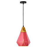 Diamond Drop Pendant Light For Modern Dining Rooms - Elegant 1-Light Ceiling Fixture Pink / 9’