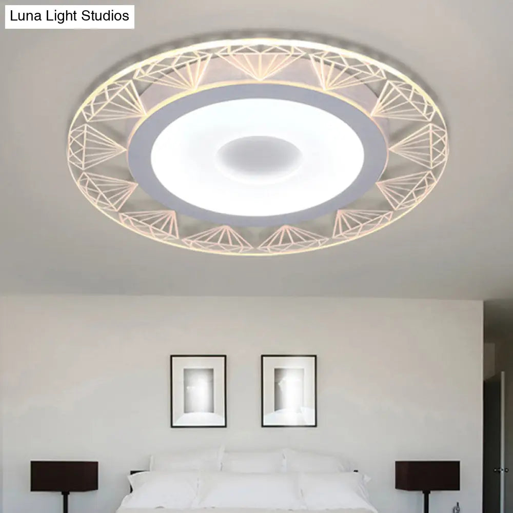 Diamond - Shaped Led Flush Mount Ceiling Light - Modern Acrylic Sizes: 8’/16.5’/20.5’