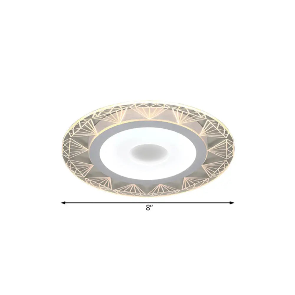 Diamond-Shaped Led Flush Mount Ceiling Light - Modern Acrylic Sizes: 8/16.5/20.5 Warm/White Perfect