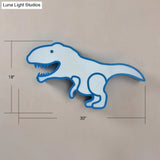 Dinosaur Led Flushmount Ceiling Lamp For Kids Room - Metal Flush - Mount Light Fixture