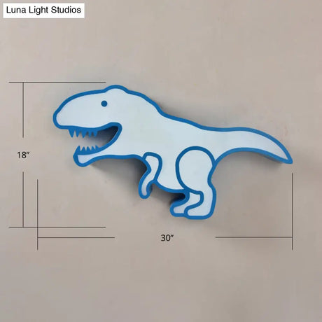 Dinosaur Led Flushmount Ceiling Lamp For Kids Room - Metal Flush - Mount Light Fixture