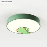 Dinosaur Themed Kid Bedroom Flush Mount Ceiling Light