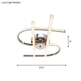 Dollar Sign Ceiling Lighting: Faceted Crystal Led Semi Flush In Stainless Steel Warm/White Light