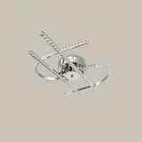 Dollar Sign Ceiling Lighting: Faceted Crystal Led Semi Flush In Stainless Steel Warm/White Light