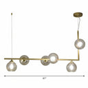 Dome Glass Ceiling Light - Postmodern 6-Head Hanging Lamp For Dining Table Cognac