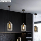 Dome Pendant Light Fixture With 2 Shades - Nordic Glass 1-Light Bedside Pendulum Lighting