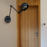 Dome Shade Metal Wall Sconce - Adjustable And Stylish Mountable Light For Bedroom Black / 12+12