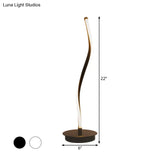 Dominique - Metal Ribbon-Like Night Light Simplicity Black/White Led Task Lighting With Round