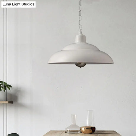 Double Bubble Hanging Lamp - Vintage Style Metallic Suspension Light In Red/White For Coffee Shop