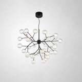 Double Glass Minimalist Molecule Chandelier - Stylish Living Room Lighting Fixture 36 / Black
