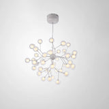 Double Glass Minimalist Molecule Chandelier - Stylish Living Room Lighting Fixture 45 / White
