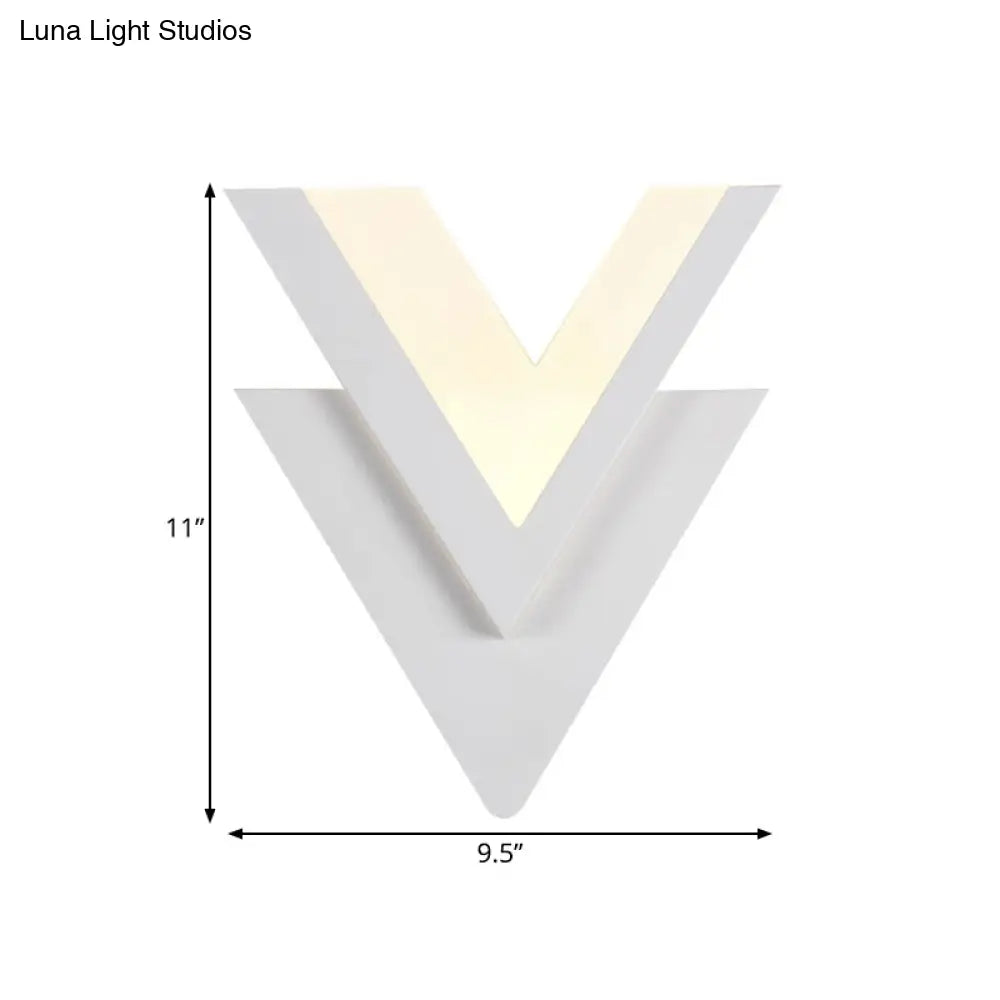 Double-V Acrylic Led Wall Sconce Light Fixture In Warm/White For Simplicity The Bedroom