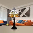 Dragonfly Stained Glass Tiffany Umbrella Desk Light - Brown