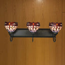 Dragonfly Stained Glass Wall Light In Antique Brass - Perfect For Bathroom And Lodge Vanity