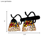 Dragonfly Wall Lighting Stained Glass Double Sconce Light - Country Style In Black
Or
Stained Black
