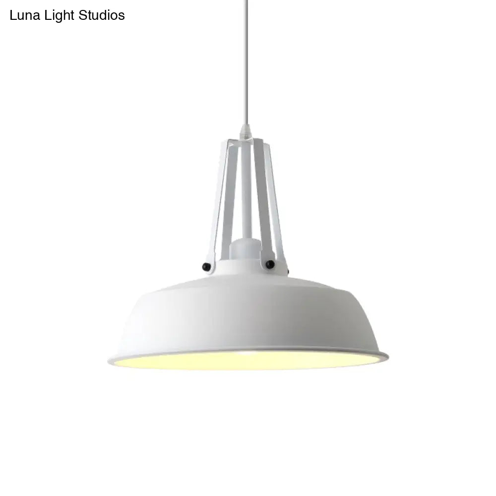 Drum Pendant Light Kit - Minimalist Metal 1 Light - Available in 14’’/18’’ Diameter - Black/White/Grey Hanging Lamp