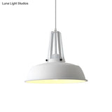 Drum Pendant Light Kit - Minimalist Metal 1 Light - Available in 14’’/18’’ Diameter - Black/White/Grey Hanging Lamp