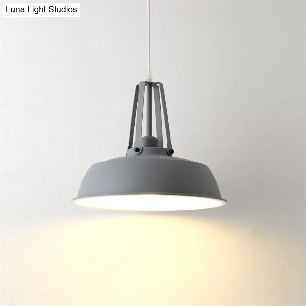Drum Pendant Light Kit - Minimalist Metal 1 Light - Available in 14’’/18’’ Diameter - Black/White/Grey Hanging Lamp