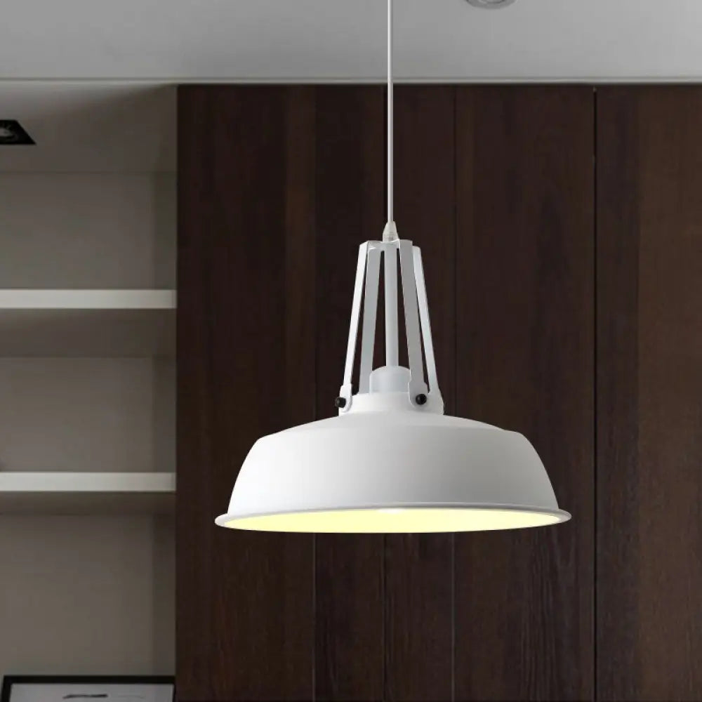Drum Pendant Light Kit - Minimalist Metal 1 Light - Available in 14’’/18’’ Diameter - Black/White/Grey Hanging Lamp
