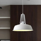 Drum Pendant Light Kit - Minimalist Metal 1 Light - Available in 14’’/18’’ Diameter - Black/White/Grey Hanging Lamp