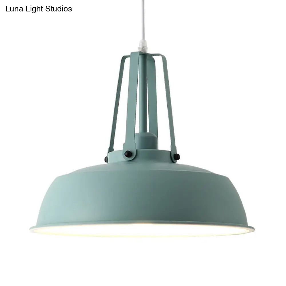 Drum Pendant Light Kit - Minimalist Metal 1 Light - Available in 14’’/18’’ Diameter - Black/White/Grey Hanging Lamp