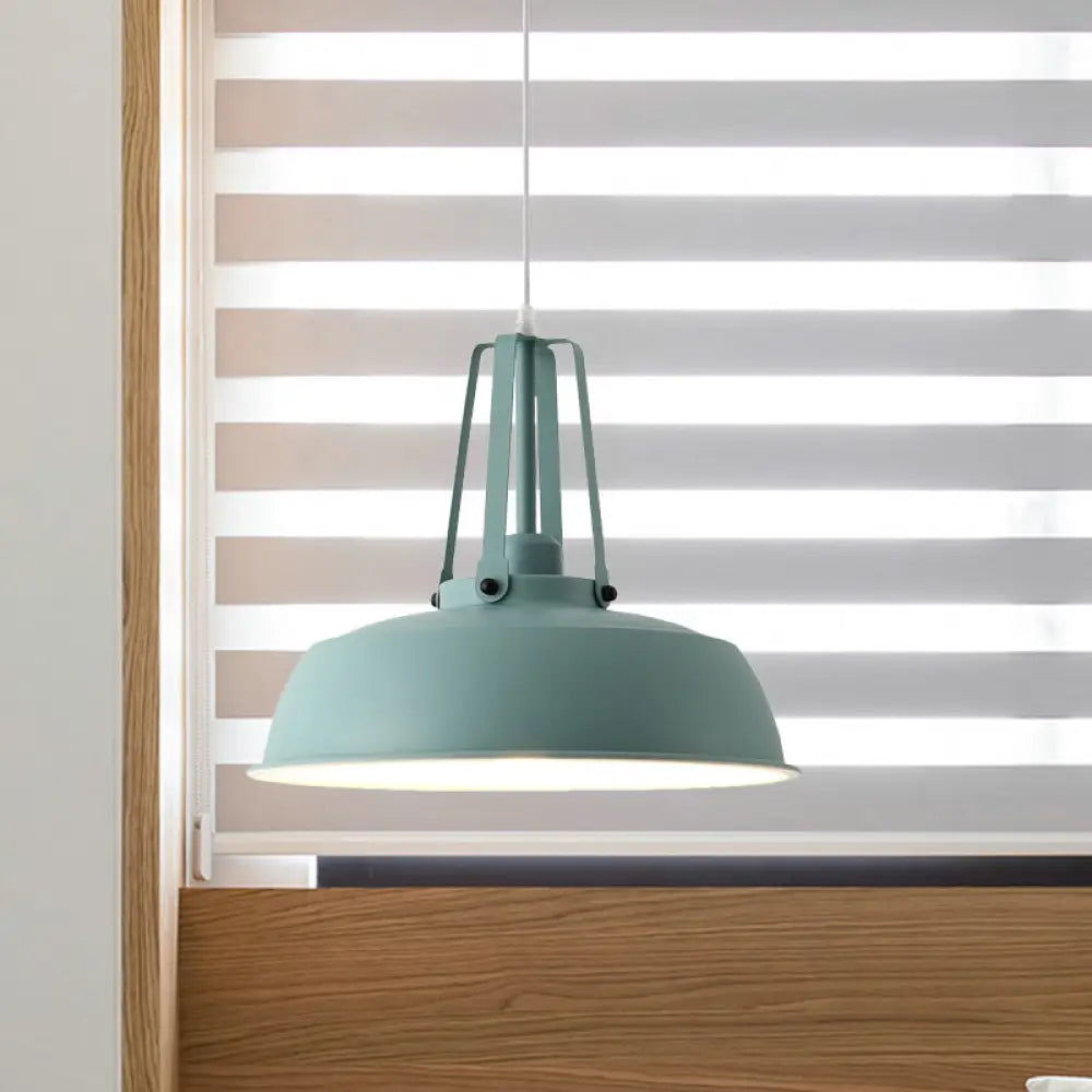 Drum Pendant Light Kit - Minimalist Metal 1 Light - Available in 14’’/18’’ Diameter - Black/White/Grey Hanging Lamp
