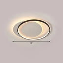 Eclipse Minimalist Metal Led Flush Mount Ceiling Light For Bedroom - Black - White Finish Black /