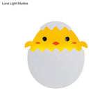 Eggette/Dinosaur Wall Lighting Cartoon Acrylic Led Green/Yellow Sconce Lamp For Kids Bedside